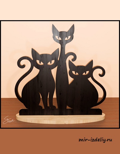 чертеж кота для выпиливания лобзиком