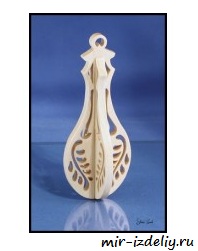 Чертеж: 3D-орнамент на елку из фанеры для выпиливания лобзиком