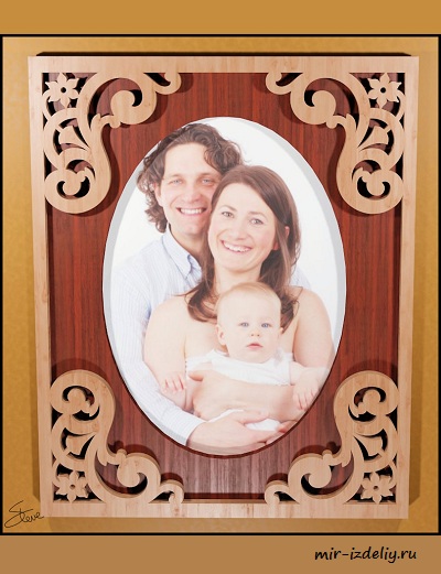 Чертеж: Фоторамка 5 × 7 из фанеры для выпиливания лобзиком