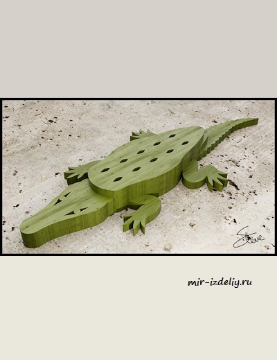чертеж аллигатора для выпиливания лобзиком