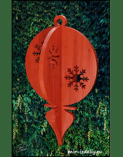 чертеж объёмного украшения в виде свечи для выпиливания