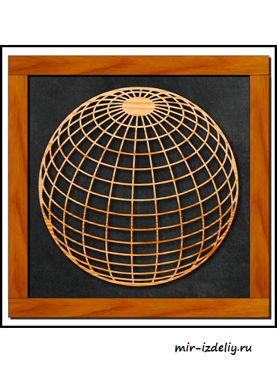 Чертеж: Панно 3D-глобус из фанеры для выпиливания лобзиком