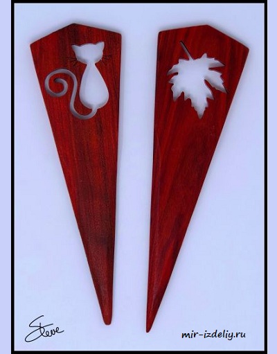 Чертеж: 12 узоров для ножей для вскрытия писем из фанеры для выпиливания лобзиком