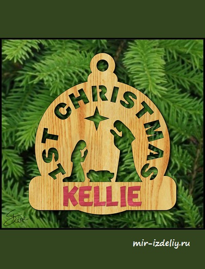 чертеж первого Рождества для выпиливания лобзиком