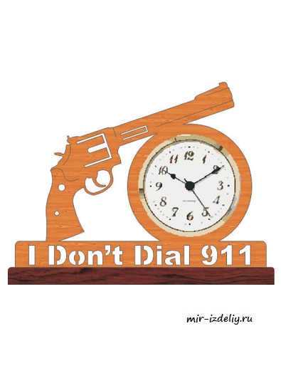 Чертеж: Часы Magnum 357 из фанеры для выпиливания лобзиком