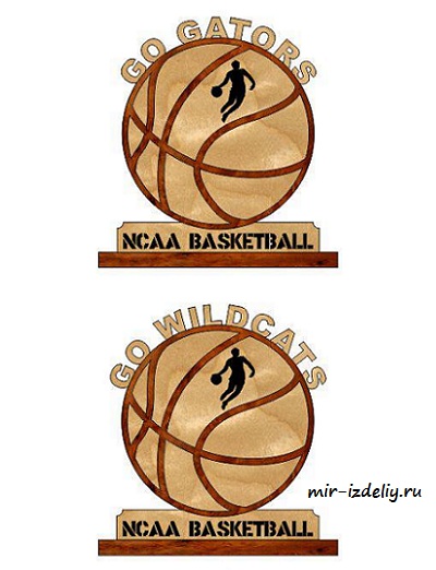 Чертеж: Баскетбол SEC — 11 команд из фанеры для выпиливания лобзиком