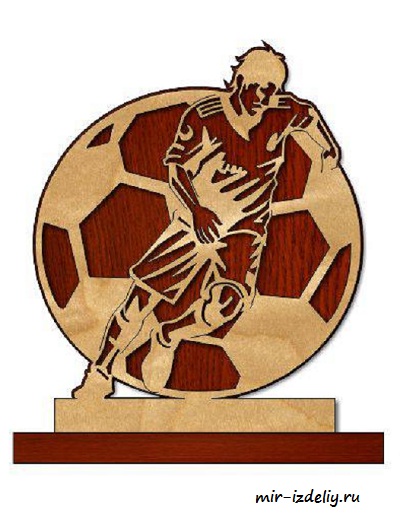 Чертеж: Футбольный трофей из фанеры для выпиливания лобзиком