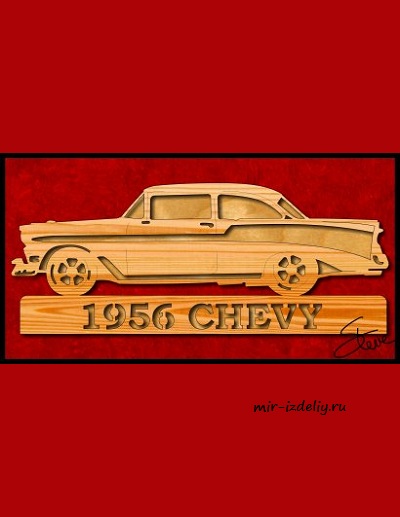 чертеж панно автомобиля для выпиливания лобзиком