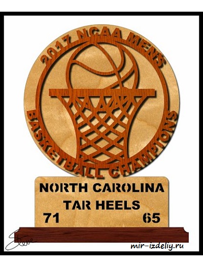 Чертеж: Трофей чемпионов NCAA по баскетболу 2017 года из фанеры