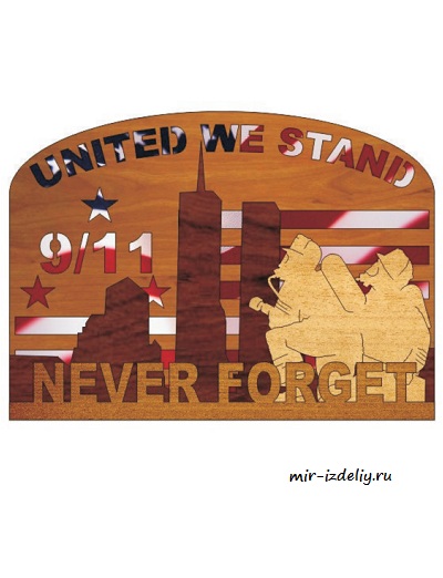 Чертеж: Панно пожарные спасатели 911 из фанеры для выпиливания лобзиком