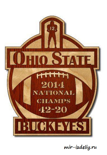 Чертеж: Чемпионы страны американского футбота (Регби) 2014 года из фанеры для выпиливания лобзиком