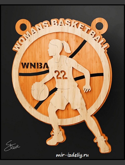 Чертеж: Женский баскетбол из фанеры для выпиливания лобзиком