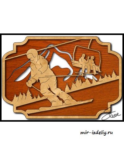 Чертеж: Лыжник из фанеры для выпиливания лобзиком