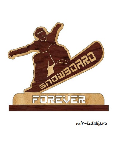 Чертеж: Сноуборд из фанеры для выпиливания лобзиком