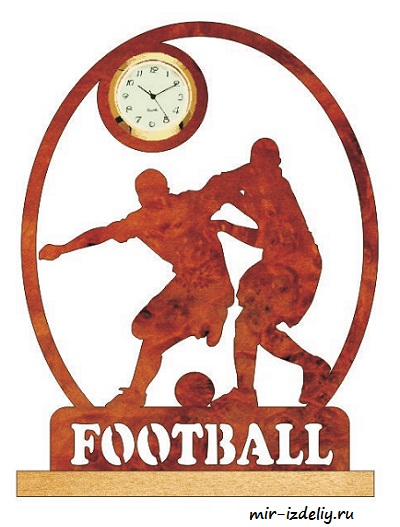 Чертеж: Чемпионат мира по футболу с часами из фанеры для выпиливания лобзиком