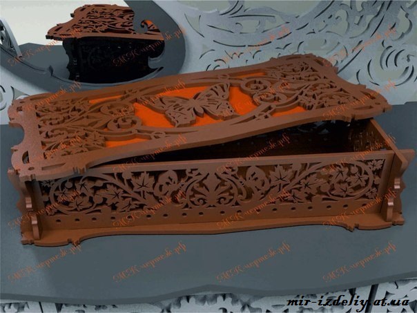 Шкатулка с бабочкой из фанеры