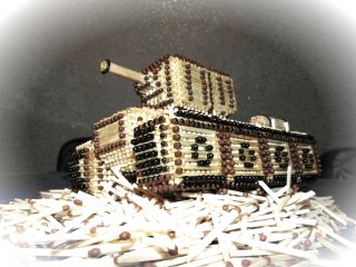 ТАНК КВ -2 из спичек